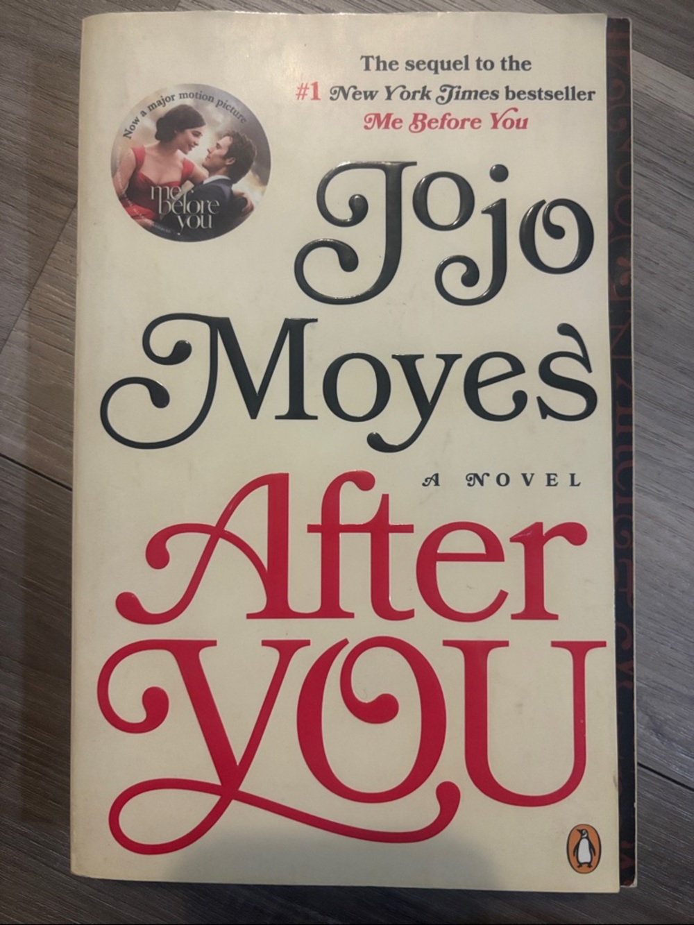 Jojo Moyes "After You" Paperback Book - Cream & Red Cover